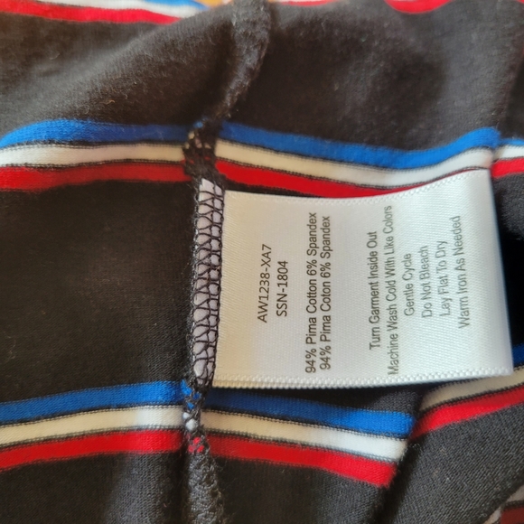 ATM Women's Short Sleeve Stripe Pima Cotton Jersey Fitted Baby T Shirt L - Picture 10 of 13